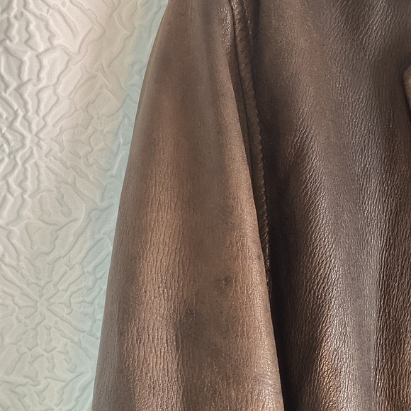 Danier black leather jacket faded distressed sleeves vintage - Picture 3 of 14